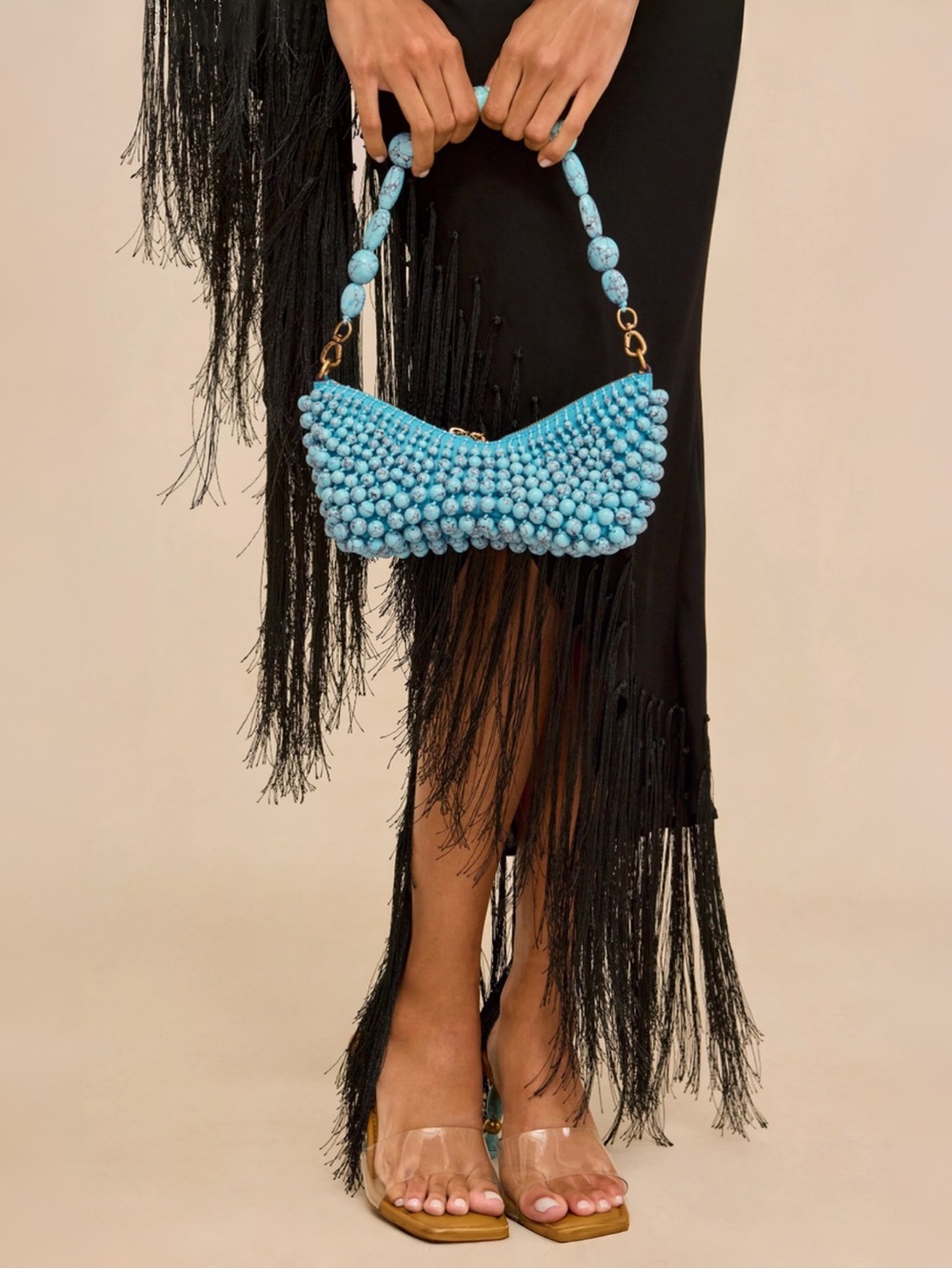 NEW in Box Cult Gaia Mercier Mini Shoulder Bag in Ibiza Turquoise Beaded $898 - Picture 4 of 9